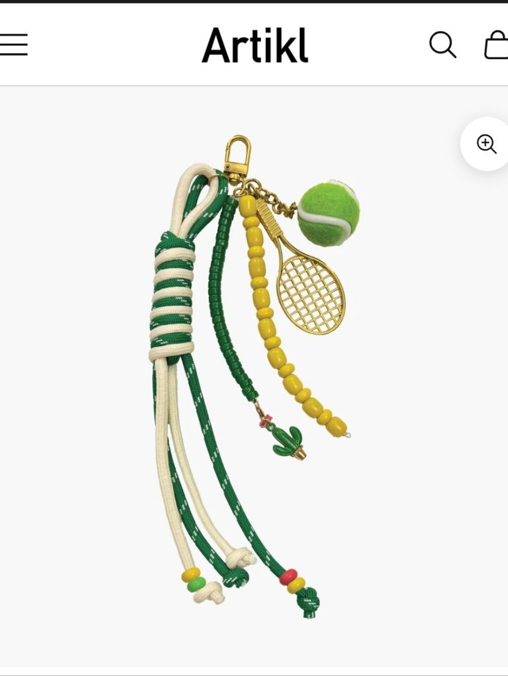 Tennis Charm Phone Keychain/ Bag Charm- Green - Picture 2 of 10